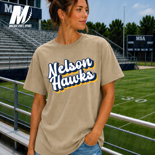 Nelson Hawks Retro Script – Comfort Colors® Series