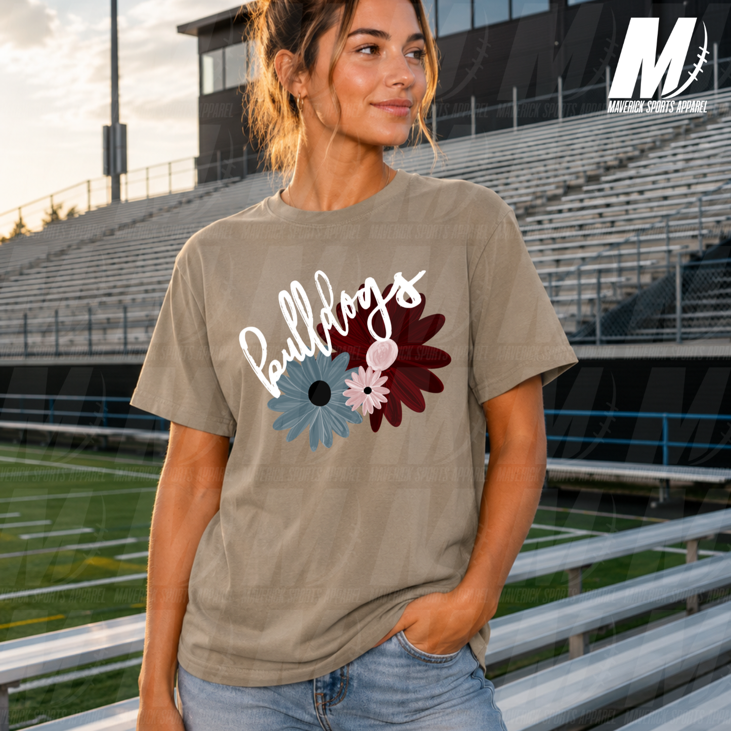 Waller Junior High Bulldogs Wildflower Script Comfort Colors® Series