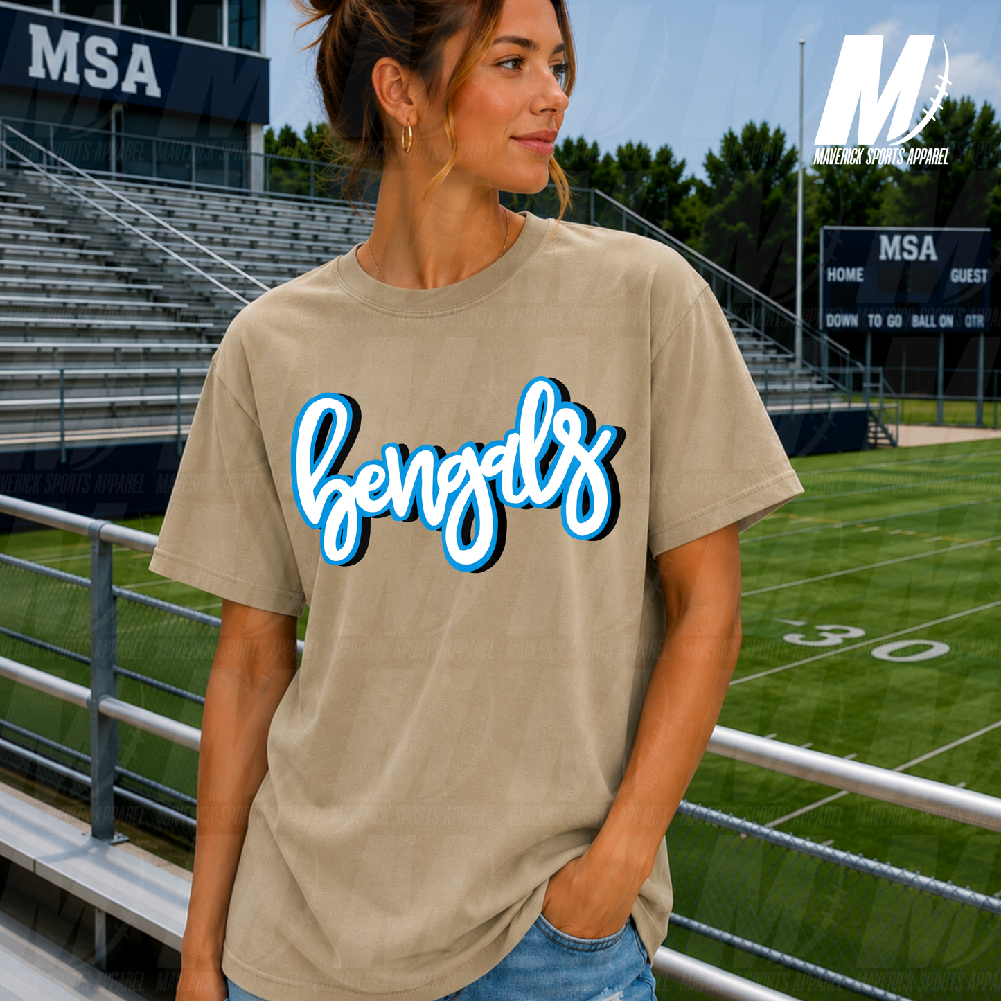 Bryant Elementary Bengals Bubble Script Comfort Colors® Series