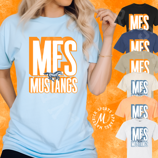MES Mustangs Stacked Mascot Tee – Comfort Colors®