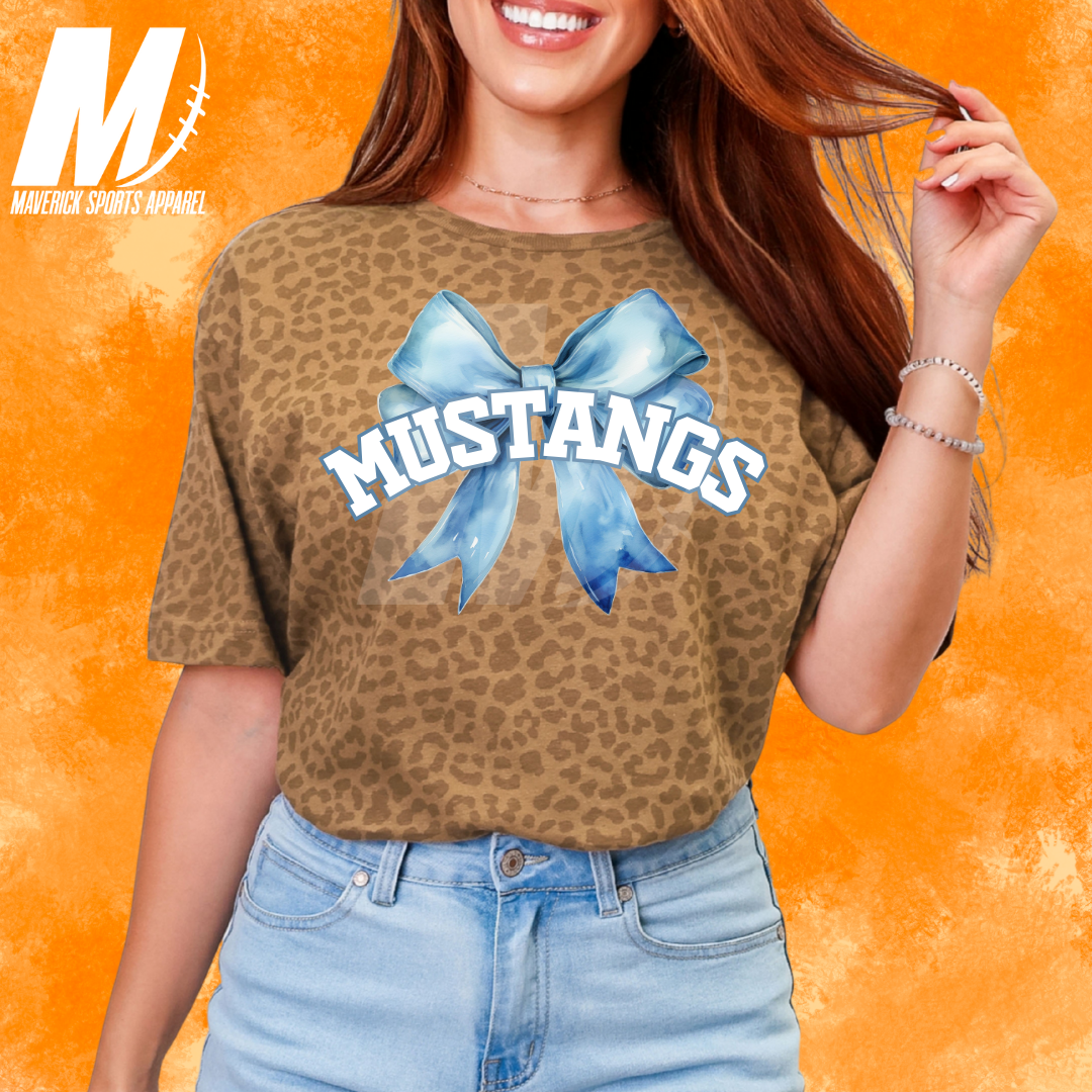 Leopard Mustangs Bow Tee