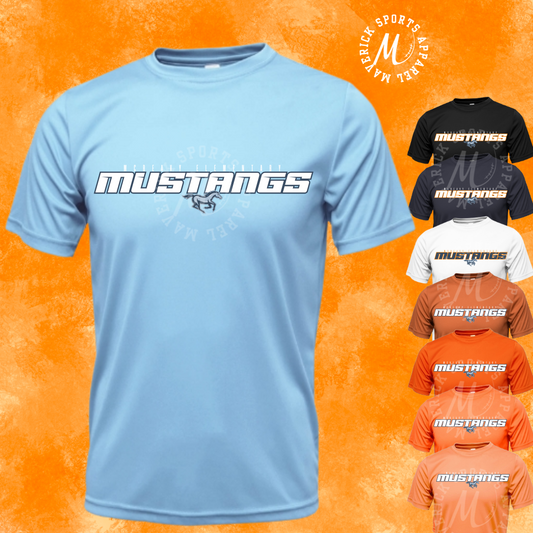 McReavy Mustangs Block Letter Xtreme-Tek Dri-Fit Tee