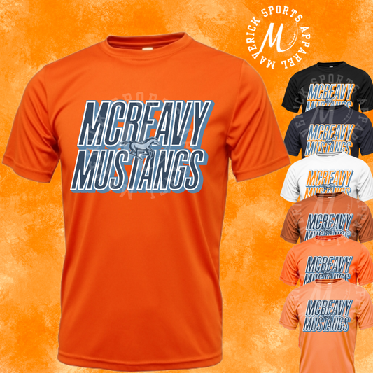 McReavy Mustangs Stacked Mascot Xtreme-Tek Dri-Fit Tee