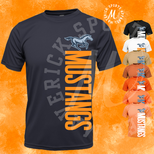 McReavy Mustangs Vertical Mascot Xtreme-Tek Dri-Fit Tee