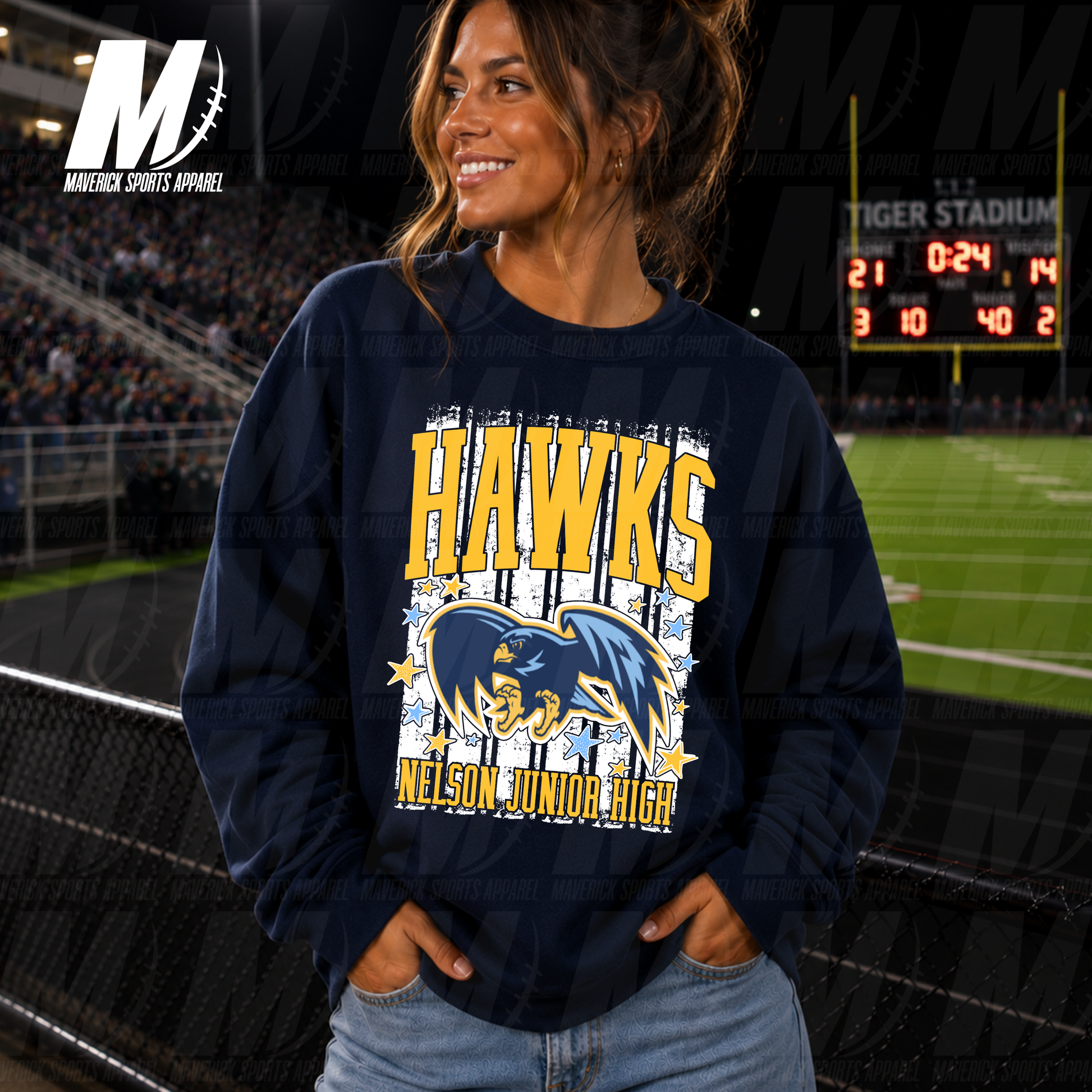 Morton Ranch Mavericks Stars & Stripes – Crewneck Sweatshirt