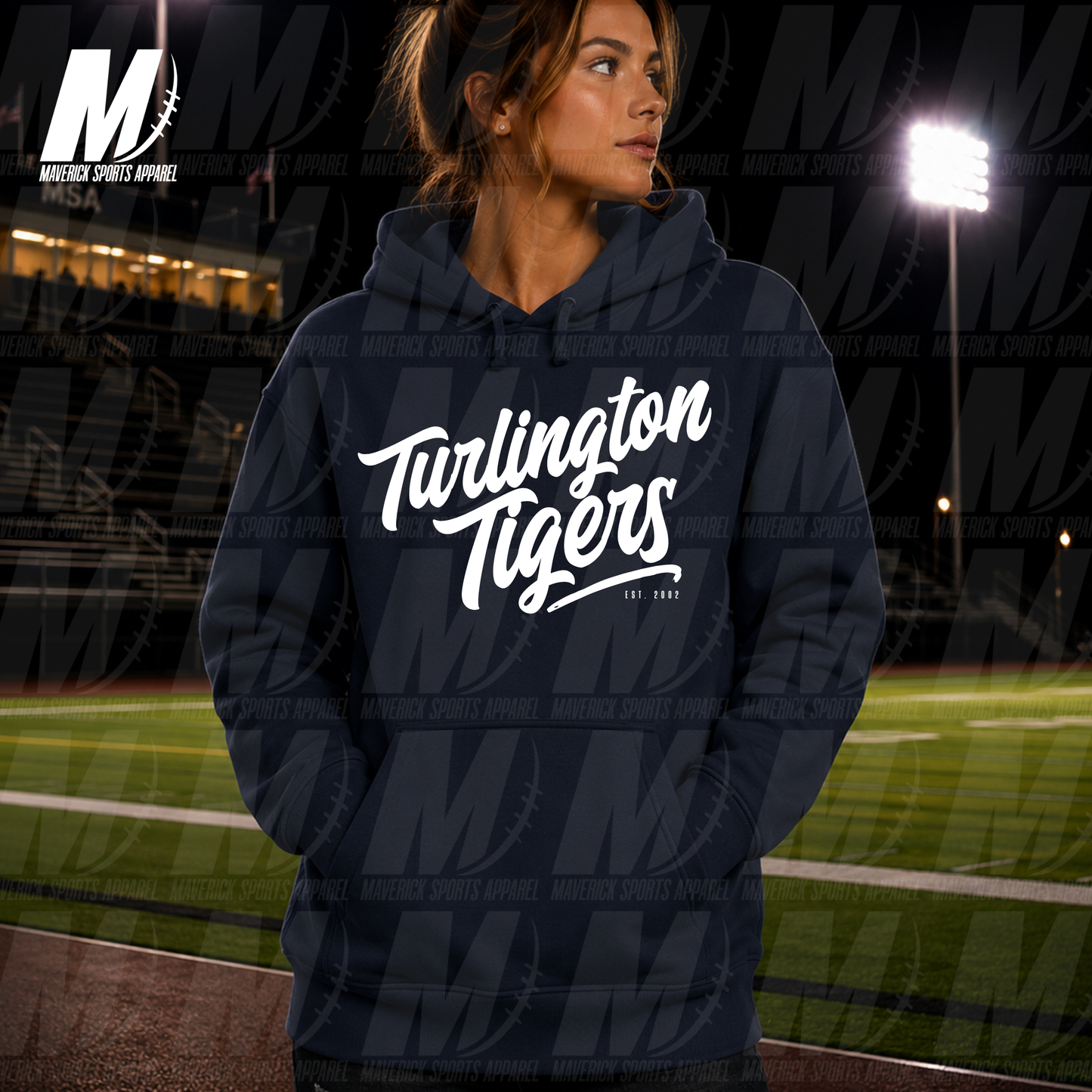 Turlington Tigers Heritage Script – Hyperactive Fleece Hoodie