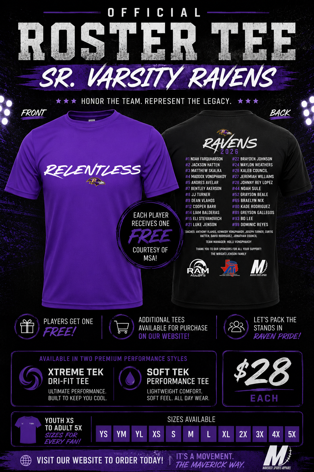 2026 Ravens Roster Tee