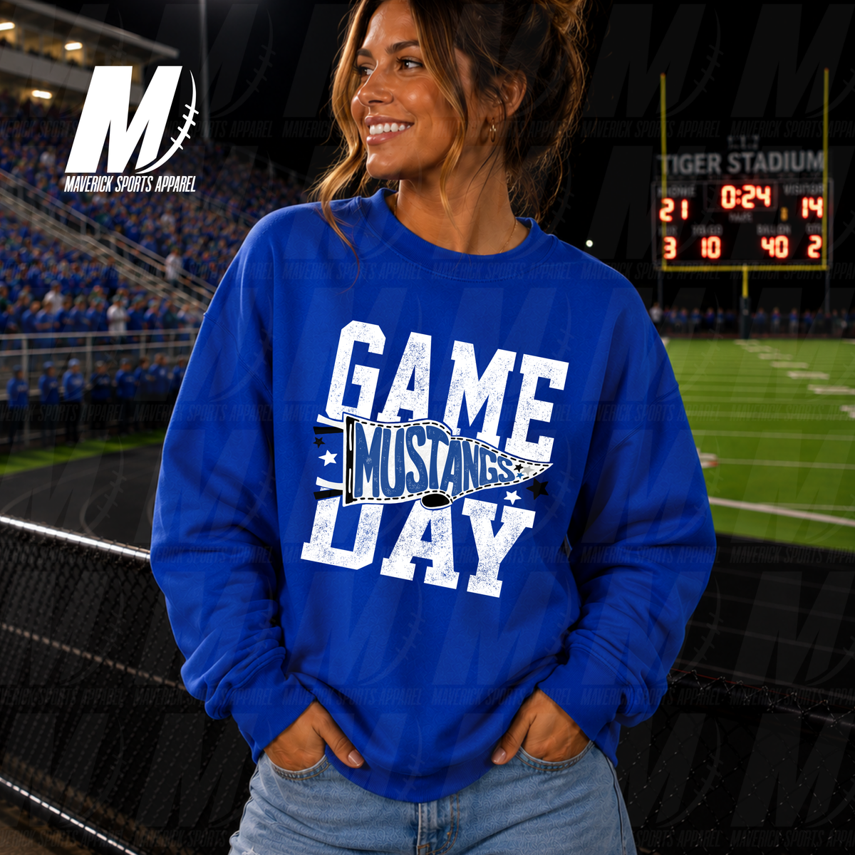 Taylor Mustangs Game Day Victory Pennant – Crewneck Sweatshirt