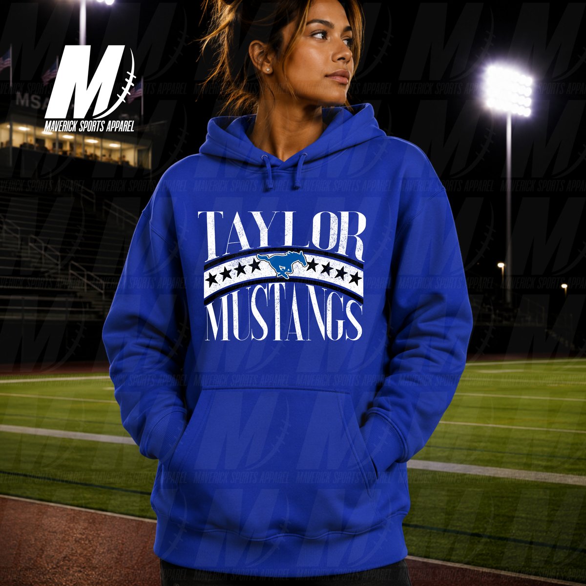 Taylor Mustangs University – Fleece Hoodie