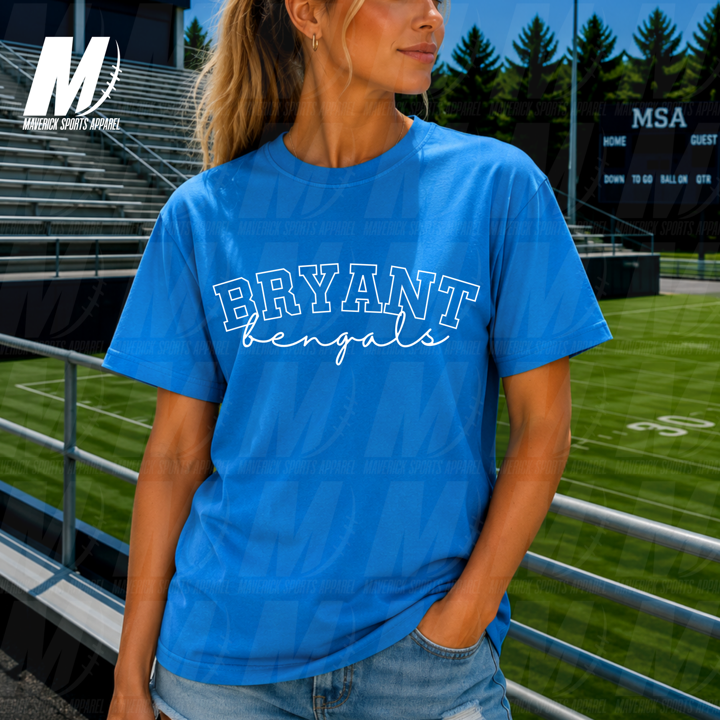 Bryant Bengals Varsity Script PUFF INK – Comfort Colors® Series