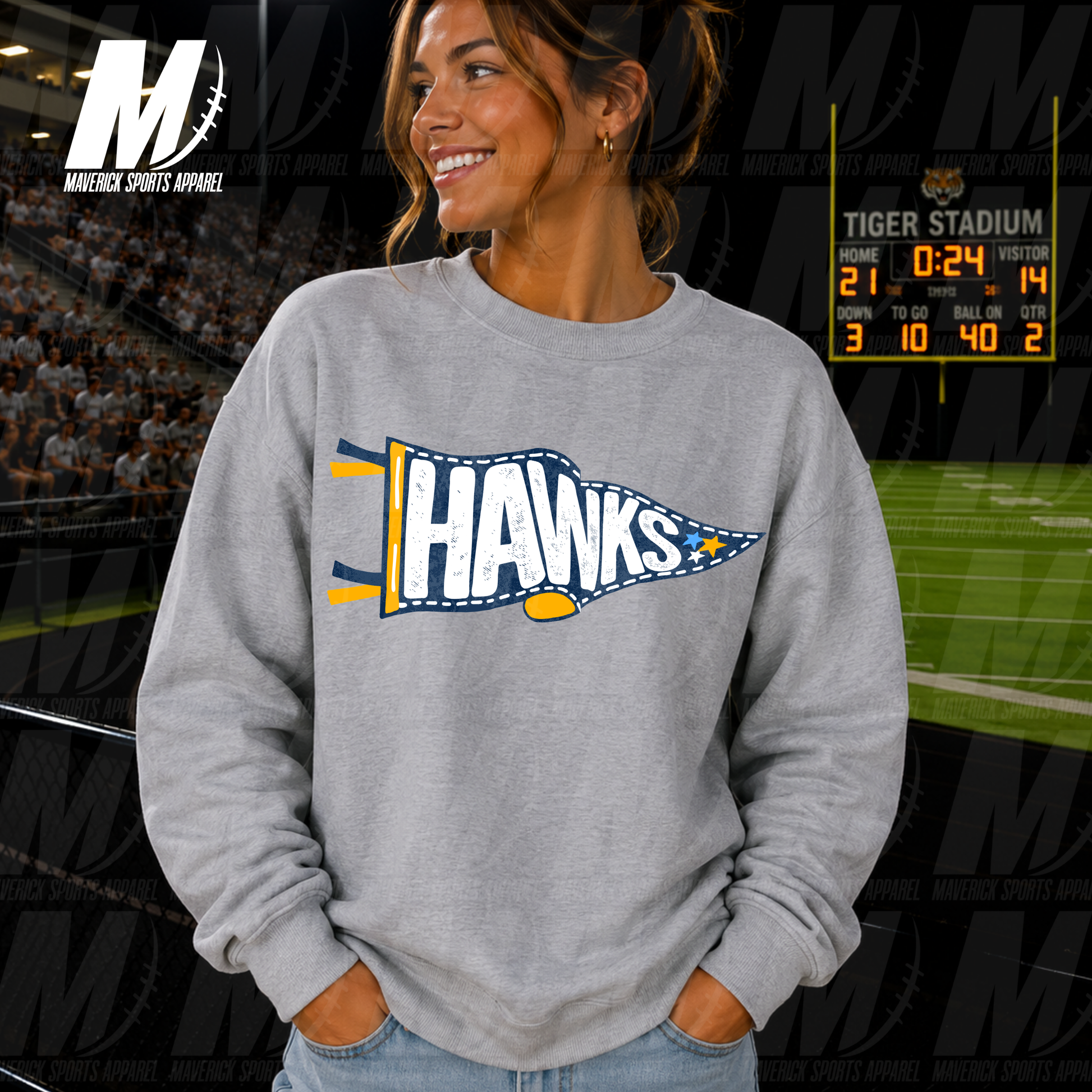 Mavericks Victory Pennant – Crewneck Sweatshirt