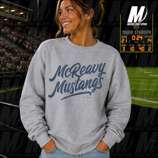 Turlington Tigers Heritage Script – Crewneck Sweatshirt in Navy