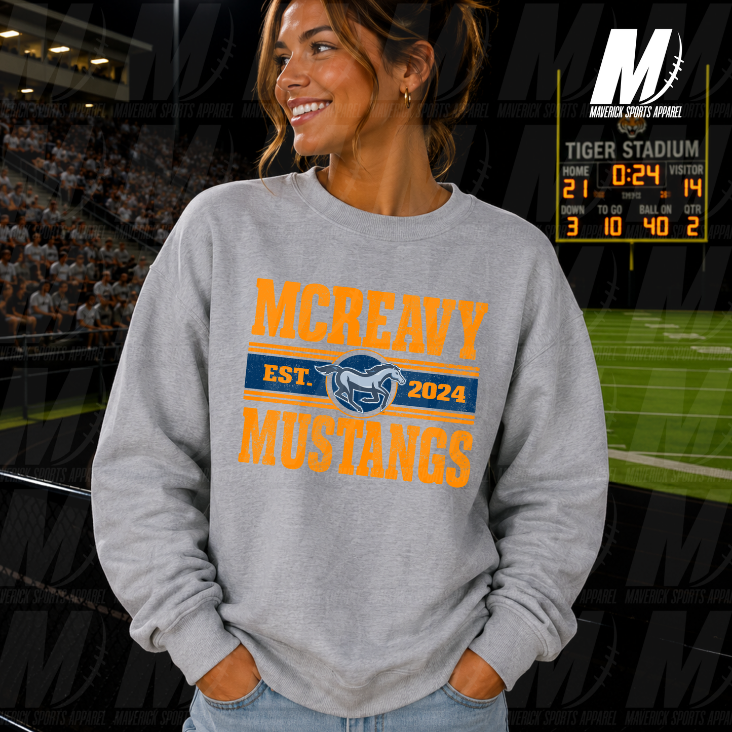 McReavy Mustangs All-American – Crewneck Sweatshirt