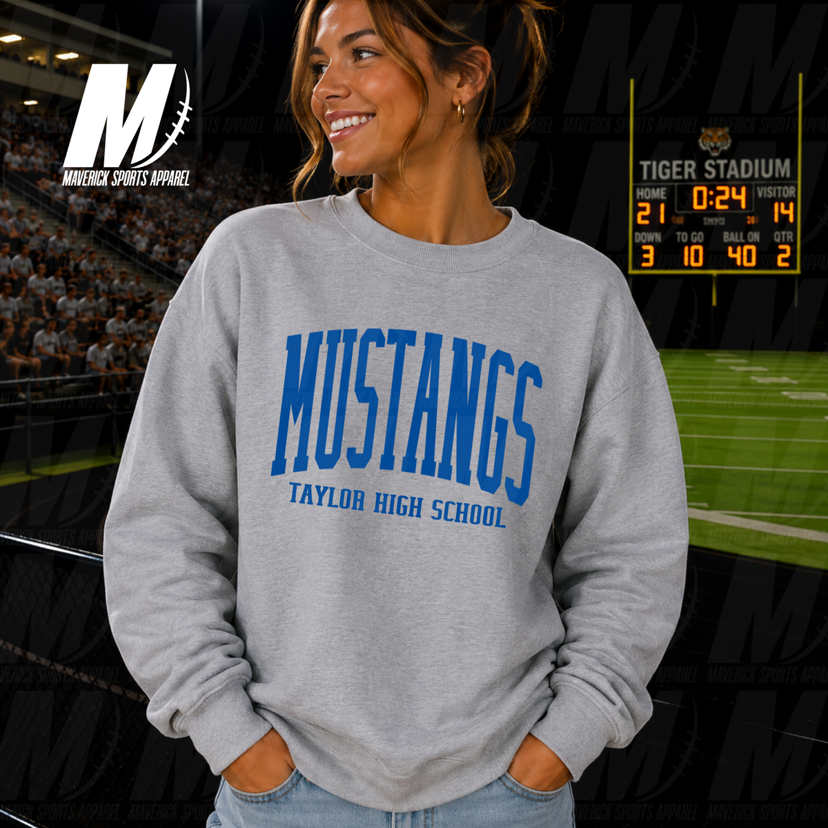 Taylor High School Classic Collegiate – Crewneck Sweatshirt