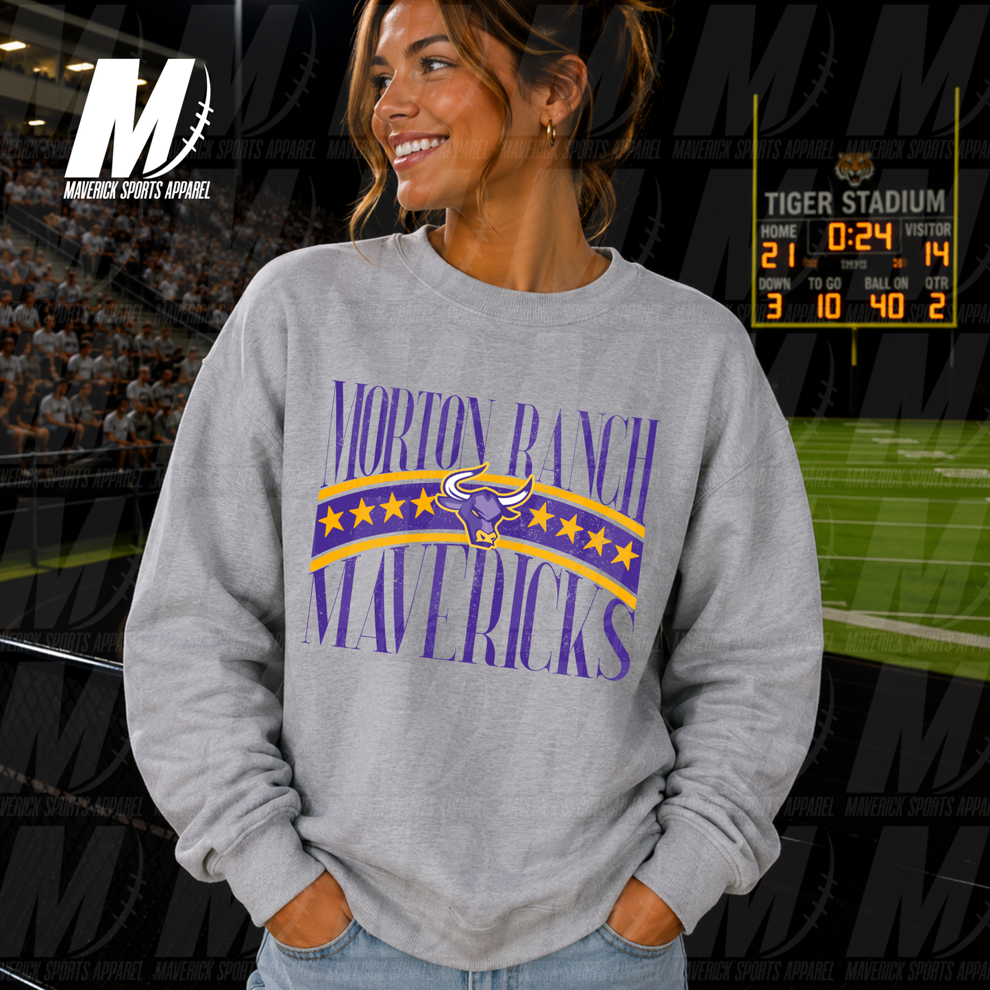 Morton Ranch Mavericks University– Crewneck Sweatshirt