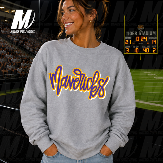 Morton Ranch Mavericks Bubble Script – Crewneck Sweatshirt
