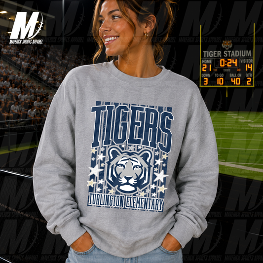 Turlington Tigers Stars & Stripes – Crewneck Sweatshirt