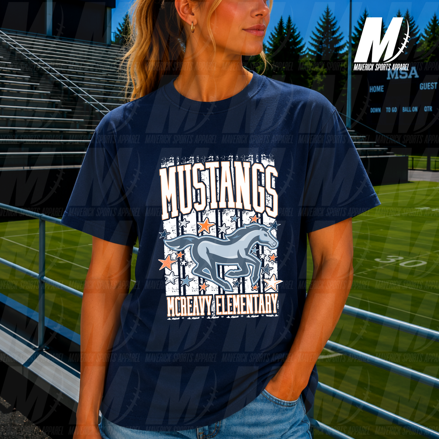 McReavy Mustangs Stars & Stripes – Comfort Colors® Series