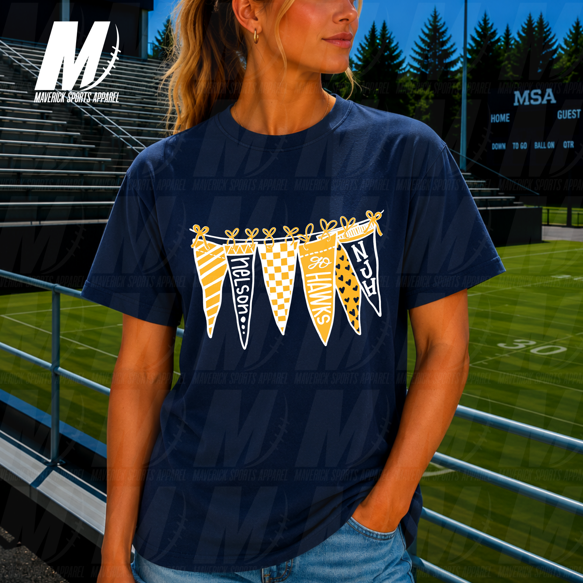 Morton Ranch Mavericks Pep Rally Pennants – Comfort Colors® Series