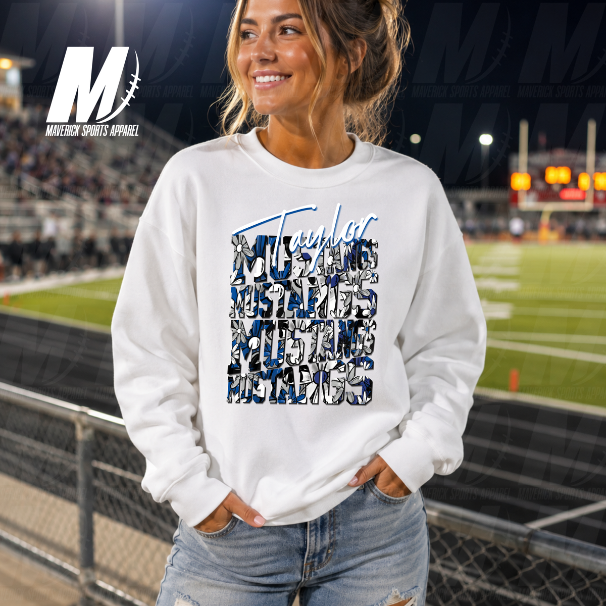 Taylor Mustangs Spirit in Bloom – Crewneck Sweatshirt