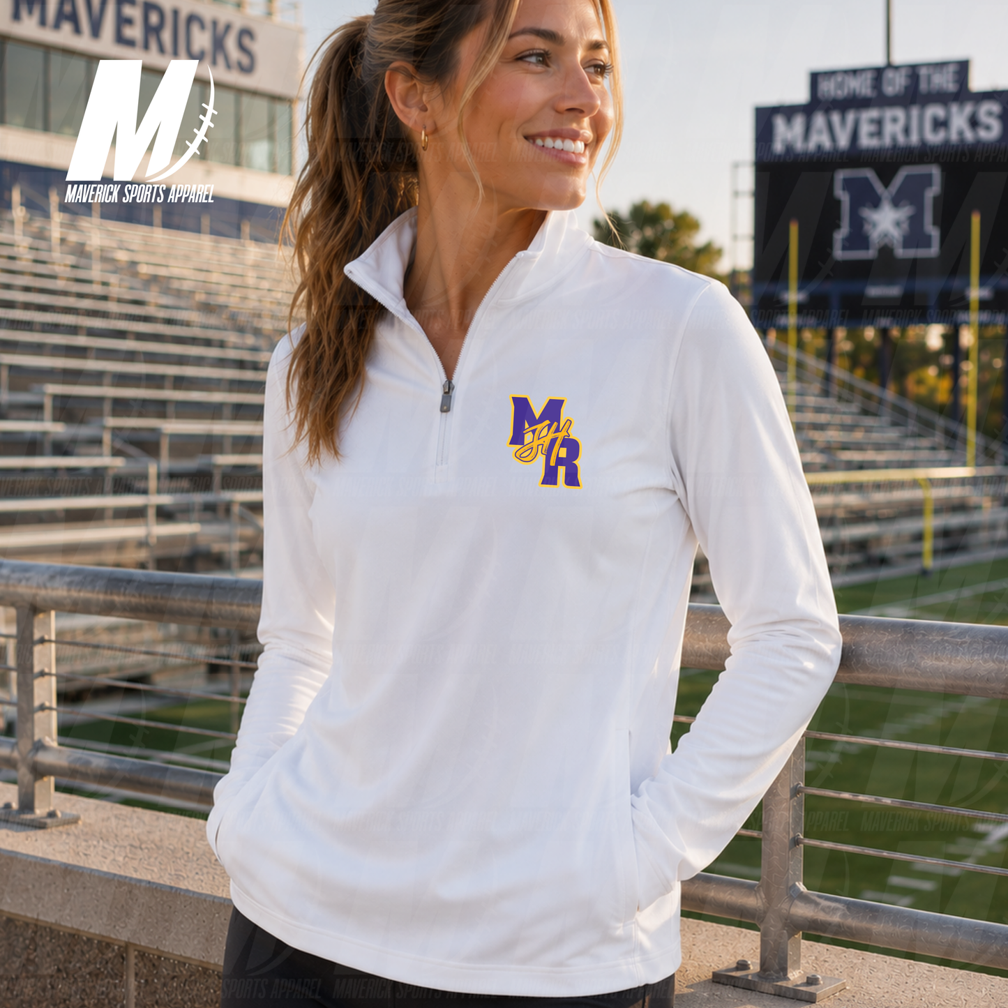 Morton Ranch Junior High Mavericks Cloud+ Soft 1/4 Zip Pullover