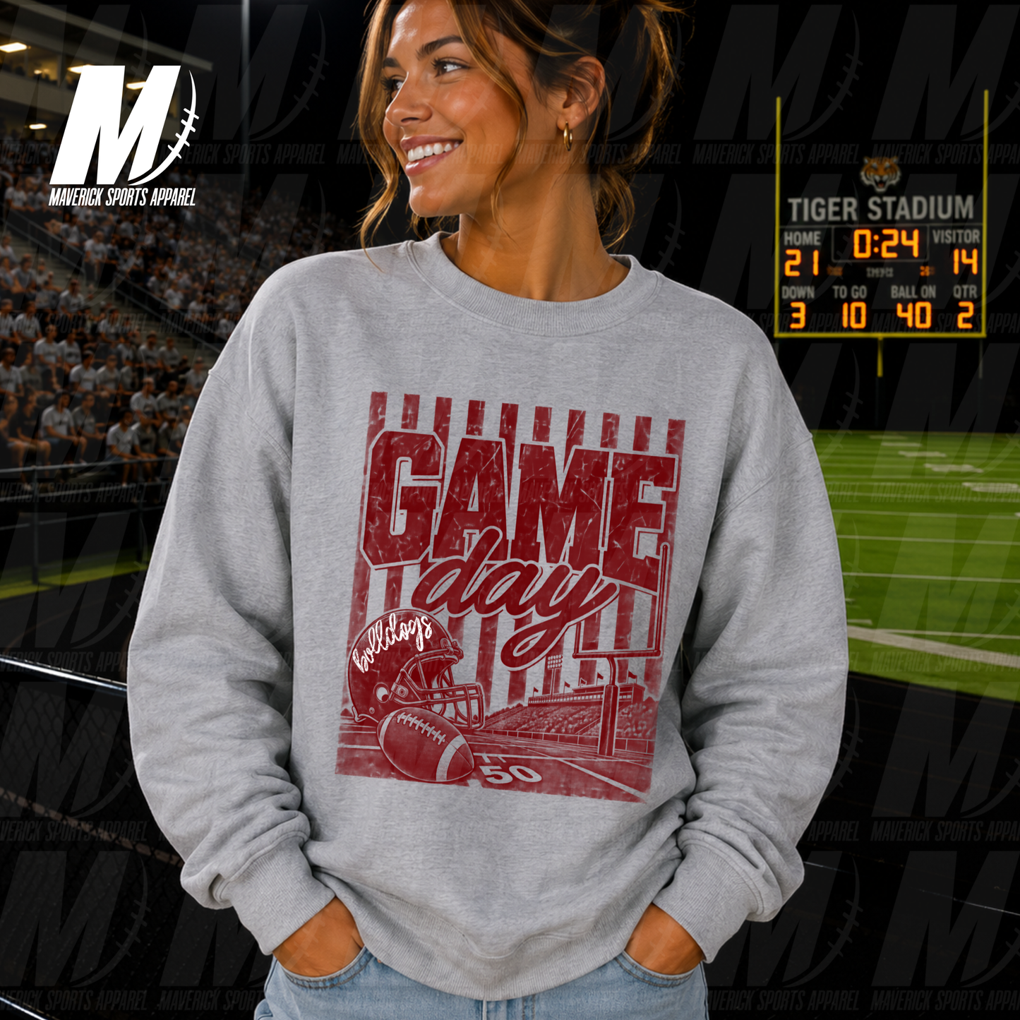 Stadium Nights | Waller ISD | FTBL SZN Crewneck Sweatshirt