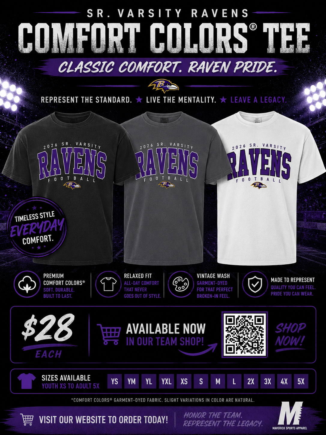 2026 Ravens – Comfort Color Tee