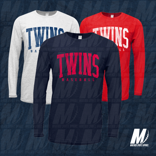 Twins Baseball Soft Tek Long Sleeve Tee