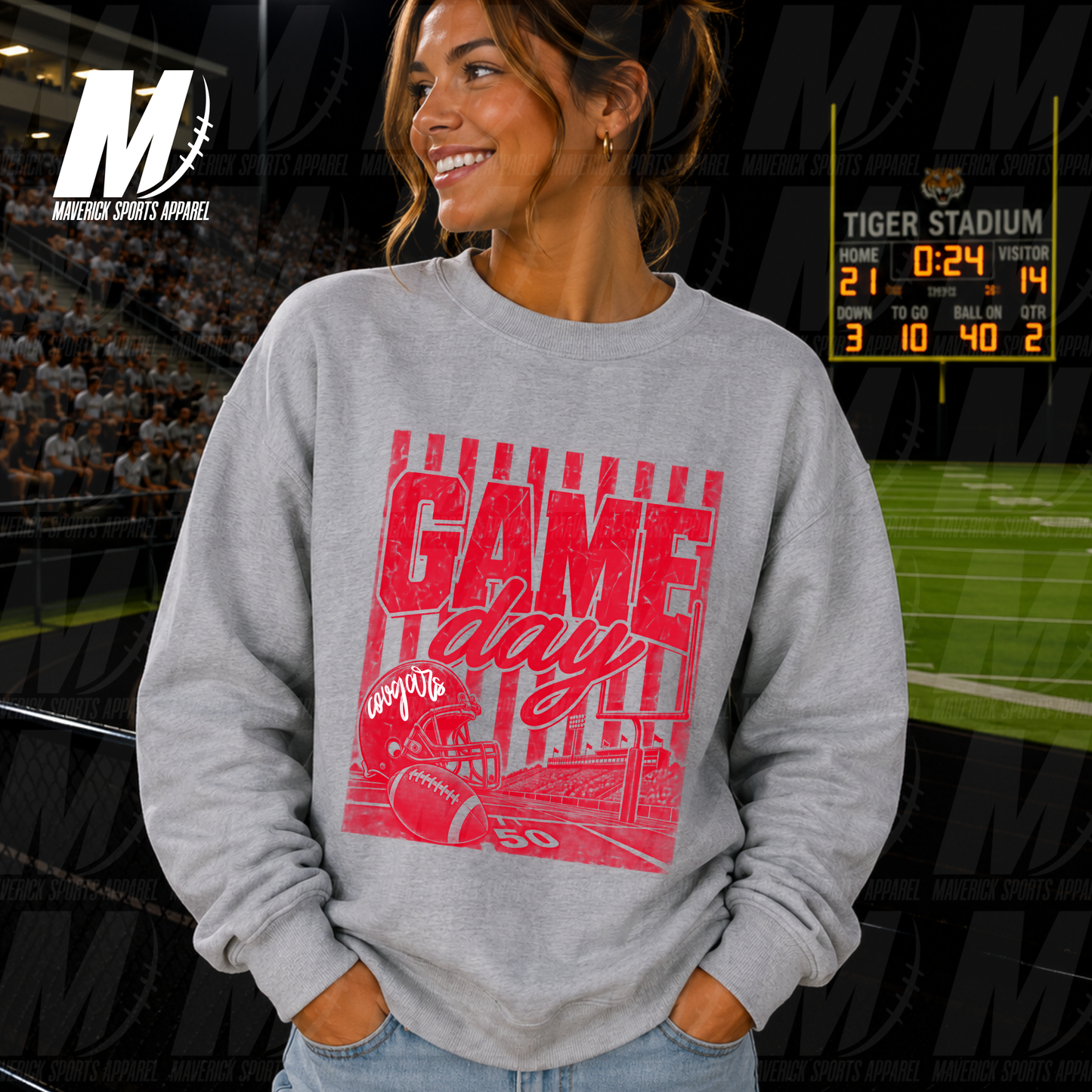 Stadium Nights | Tomball ISD | FTBL SZN Crewneck Sweatshirt